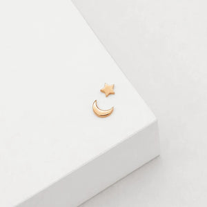 Linda Tahija Star & Moon Stud Earrings