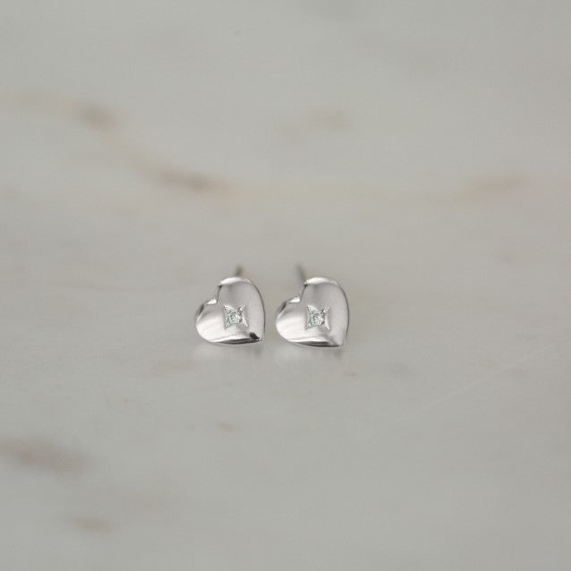 Sophie Sweetheart Studs Silver