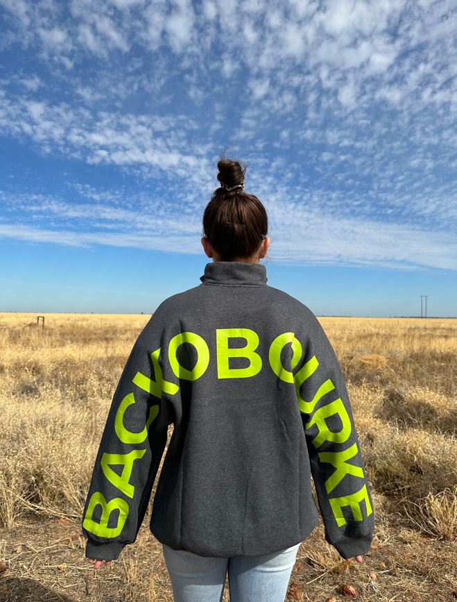 Back O Bourke Oversized Quarter Zip Sweat Dark Marle Grey