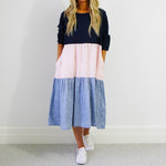 Load image into Gallery viewer, Whos Charlie Molly Linen Dress - Navy
