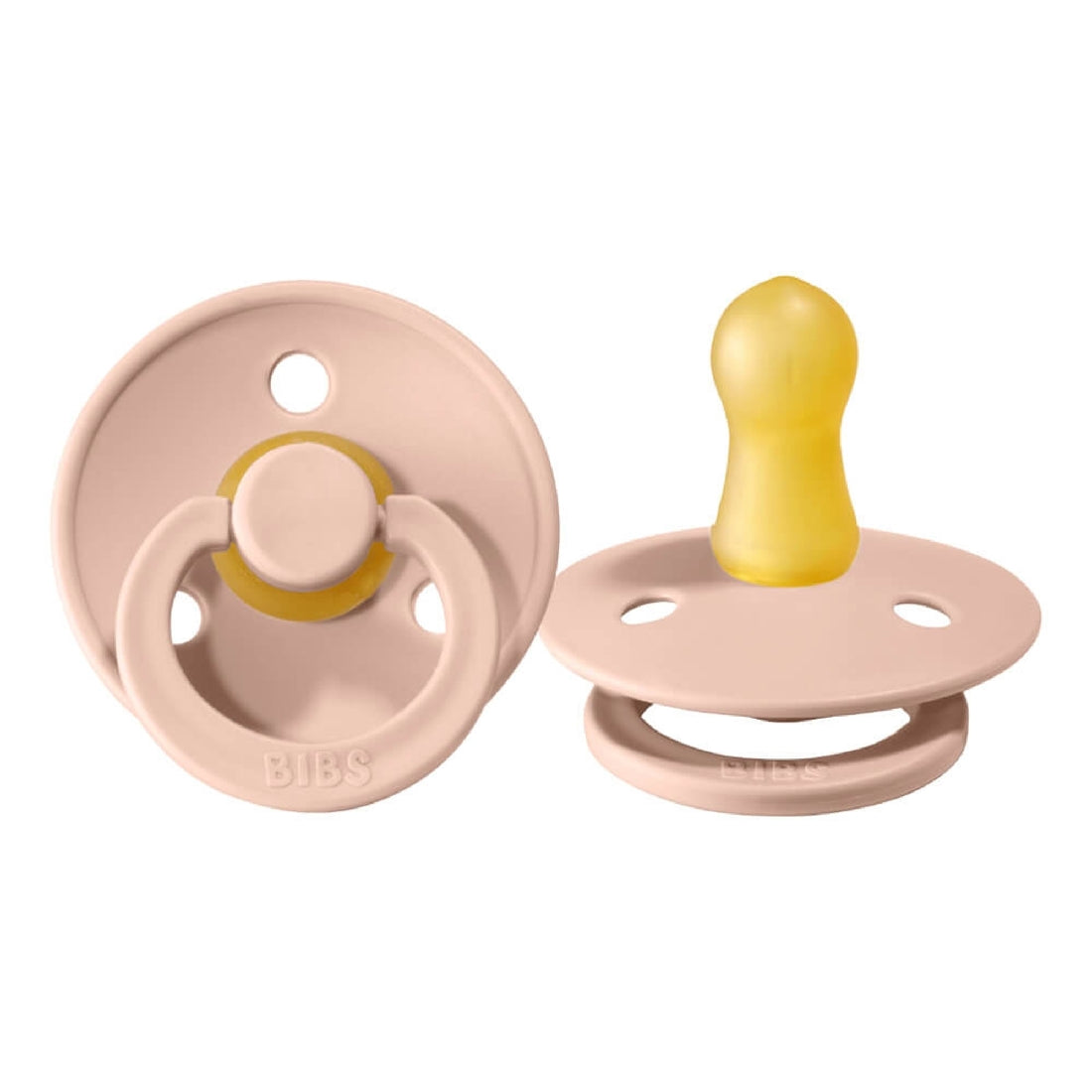 Bibs Colour Dummies Twin Pack Baby Size 1 Blush