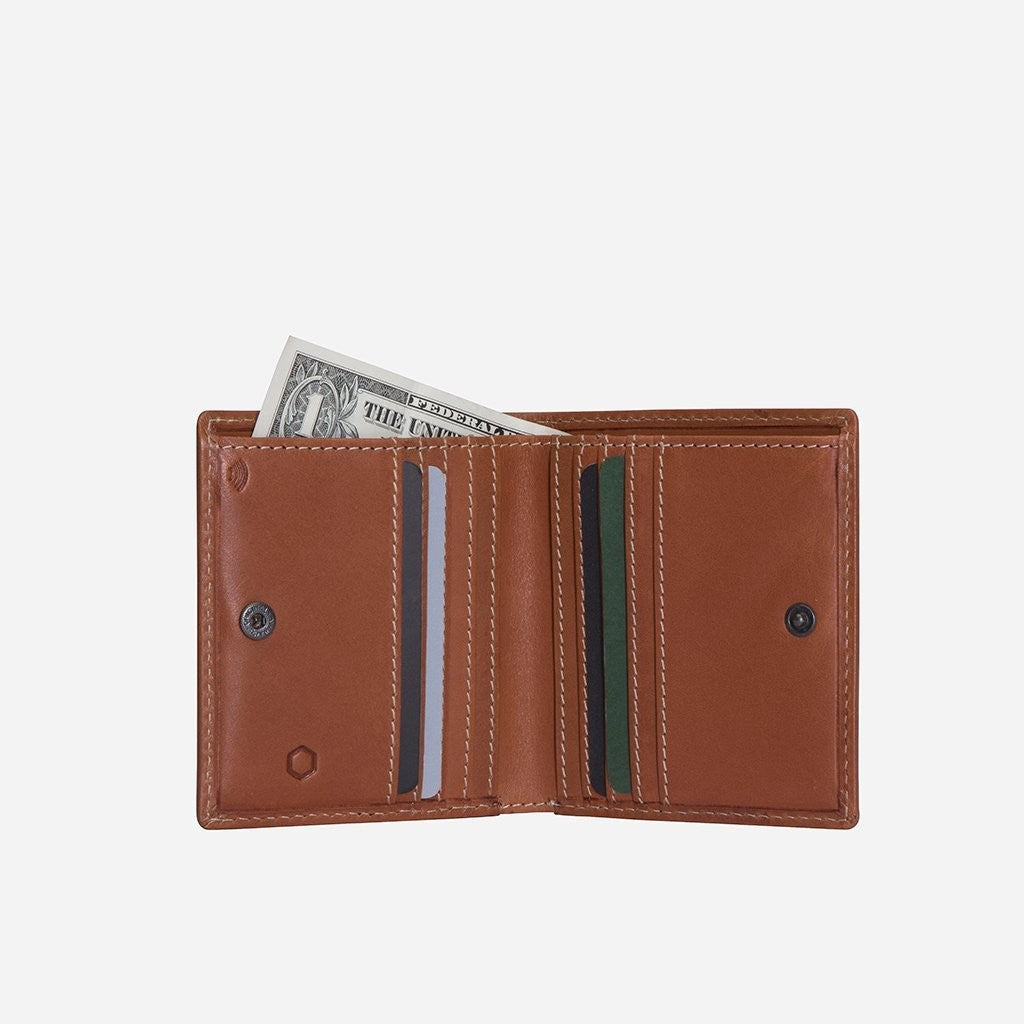 Jekyll & Hide Roma Slim Bi-fold Wallet With Coin Tan