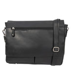 Load image into Gallery viewer, Cenzoni Mens Large Satchel Laptop Bag Black - 5 Zip Pockets
