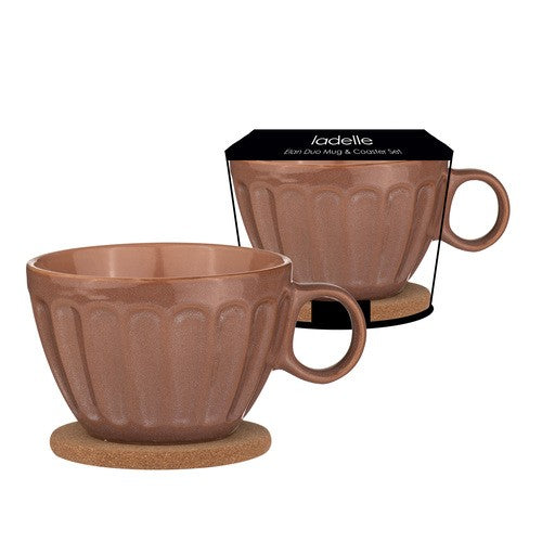 Ladelle Elan Terracotta Duo Mug & Coaster Set