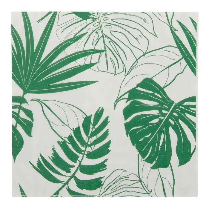 Fronds 20pck 3 Ply 33cm Napkin Grn/wht#