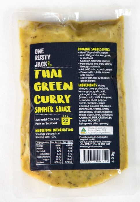 One Rusty Jack Thai Green Curry Simmer 400g