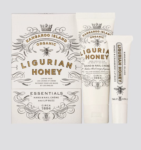 Maine Beach Organic Ligurian Honey Essentials Pack (lip Balm, Hand & Nail CrÈme)