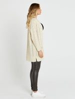 Load image into Gallery viewer, Sass Erin Cable Knit Cardi Cream *sale*
