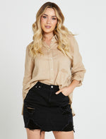 Load image into Gallery viewer, Sass Teresa Linen Oversized Buttondown Shirt Natural
