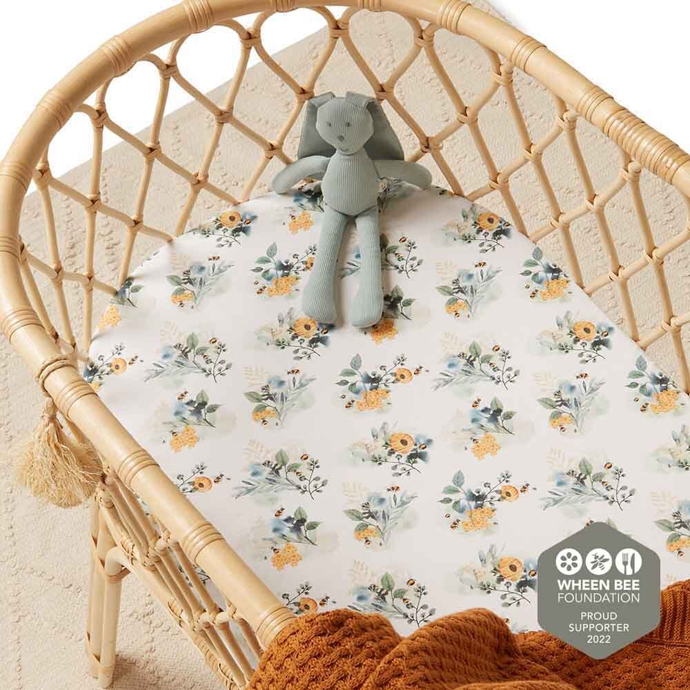 Snuggle Hunny Garden Bee Bassinet Sheet / Change Pad Cover - Limited Edition
