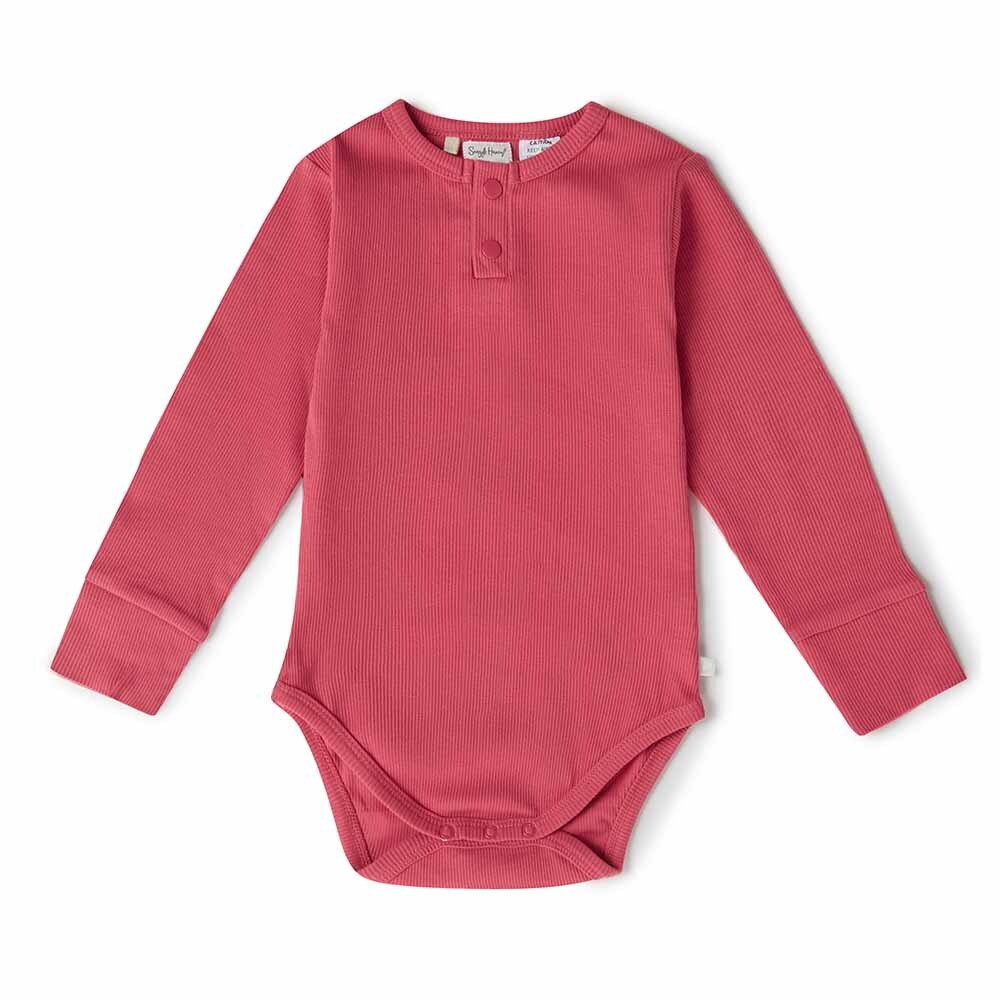 Snuggle Hunny Hibiscus Long Sleeve Organic Bodysuit * Sale *