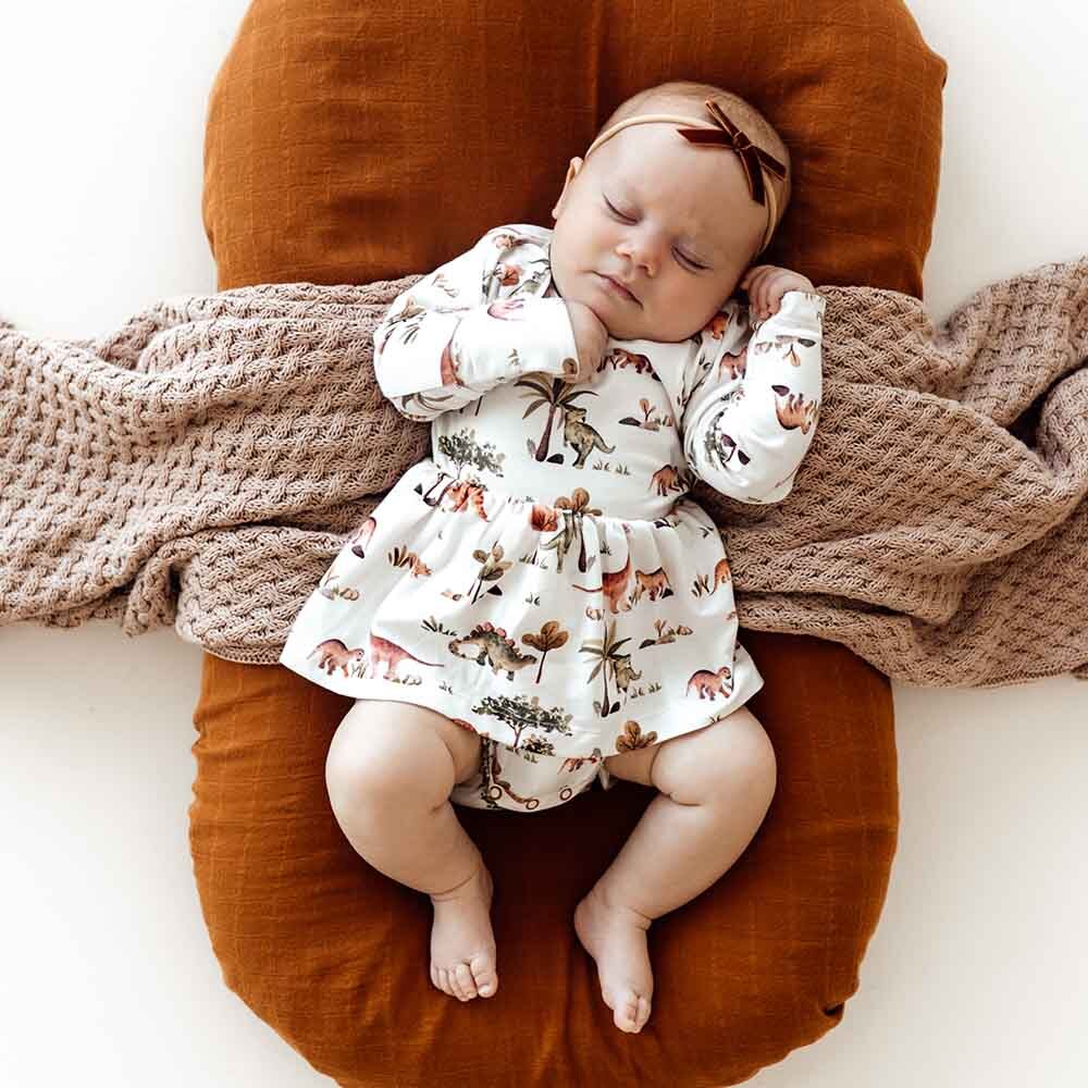 Snuggle Hunny Dino Long Sleeve Organic Dress * Sale *