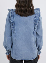 Load image into Gallery viewer, Foxwood Vada Blouse Blue Wash *sale*
