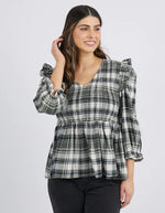 Load image into Gallery viewer, Foxwood Keyla Blouse Green Check *sale*
